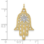 Φόρτωση εικόνας στο εργαλείο προβολής Συλλογής, 14K Yellow Gold and Rhodium Hamsa Chamseh Star of David Pendant Charm
