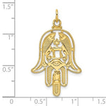 Carregar imagem no visualizador da galeria, 14K Yellow Gold Hamsa Chamseh Hand of God Star of David Chai Pendant Charm
