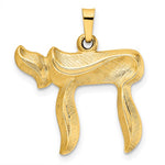 Lataa kuva Galleria-katseluun, 14K Yellow Gold Chai Symbol Brushed Finish Pendant Charm

