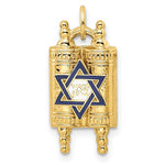 Ladda upp bild till gallerivisning, 14K Yellow Gold with Enamel Star of David Torah Pendant Charm
