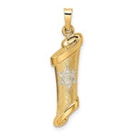 Load image into Gallery viewer, 14K Yellow White Gold Two Tone Torah with Star of David Pendant Charm
