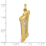 Afbeelding in Gallery-weergave laden, 14K Yellow White Gold Two Tone Mezuzah Torah with Star of David Pendant Charm
