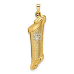 Load image into Gallery viewer, 14K Yellow White Gold Two Tone Mezuzah Torah with Star of David Pendant Charm
