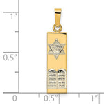 Lataa kuva Galleria-katseluun, 14k Gold Two Tone Mezuzah Star of David Torah Pendant Charm
