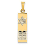 Afbeelding in Gallery-weergave laden, 14k Gold Two Tone Mezuzah Star of David Torah Pendant Charm
