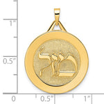 Load image into Gallery viewer, 14k Yellow Gold Mazel Symbol Round Disc Pendant Charm
