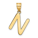 Załaduj obraz do przeglądarki galerii, 14K Yellow Gold Uppercase Initial Letter N Block Alphabet Pendant Charm
