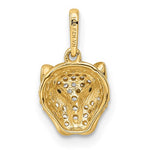 Carica l&#39;immagine nel visualizzatore di Gallery, 14K Yellow Gold Cubic Zirconia CZ Panther Head Small Pendant Charm
