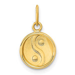 Afbeelding in Gallery-weergave laden, 14k Yellow Gold Enamel Yin and Yang Round Pendant Charm
