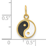 Afbeelding in Gallery-weergave laden, 14k Yellow Gold Enamel Yin and Yang Round Pendant Charm

