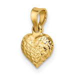 Charger l&#39;image dans la galerie, 14K Yellow Gold Diamond Cut Puffy Heart 3D Small Pendant Charm
