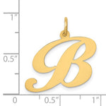 Lataa kuva Galleria-katseluun, 14K Yellow Gold Initial Letter B Cursive Script Alphabet Pendant Charm
