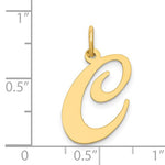 Kép betöltése a galériamegjelenítőbe: 14K Yellow Gold Initial Letter C Cursive Script Alphabet Pendant Charm
