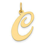 Lataa kuva Galleria-katseluun, 14K Yellow Gold Initial Letter C Cursive Script Alphabet Pendant Charm
