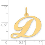 Indlæs billede til gallerivisning 14K Yellow Gold Initial Letter D Cursive Script Alphabet Pendant Charm
