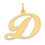 Carica l&#39;immagine nel visualizzatore di Gallery, 14K Yellow Gold Initial Letter D Cursive Script Alphabet Pendant Charm
