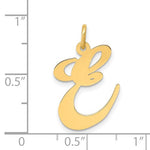 Carica l&#39;immagine nel visualizzatore di Gallery, 14K Yellow Gold Initial Letter E Cursive Script Alphabet Pendant Charm
