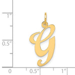 이미지를 갤러리 뷰어에 로드 , 14K Yellow Gold Initial Letter G Cursive Script Alphabet Pendant Charm

