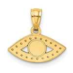 Indlæs billede til gallerivisning 14K Yellow Gold Enamel Diamond Cut Eye Pendant Charm
