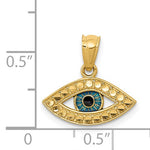 画像をギャラリービューアに読み込む, 14K Yellow Gold Enamel Diamond Cut Eye Pendant Charm
