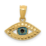 Carica l&#39;immagine nel visualizzatore di Gallery, 14K Yellow Gold Enamel Diamond Cut Eye Pendant Charm
