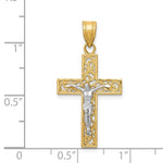 Charger l&#39;image dans la galerie, 14k Gold Two Tone Cross Crucifix Filigree Pendant Charm - [cklinternational]

