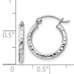 画像をギャラリービューアに読み込む, Sterling Silver Diamond Cut Classic Round Hoop Earrings 15mm x 2mm
