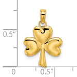 Φόρτωση εικόνας στο εργαλείο προβολής Συλλογής, 14k Yellow Gold Celtic Shamrock 3 Leaf Clover Pendant Charm
