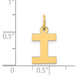 Afbeelding in Gallery-weergave laden, 14K Yellow Gold Uppercase Initial Letter I Block Alphabet Pendant Charm
