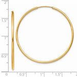 Charger l&#39;image dans la galerie, 14K Yellow Gold 40mm x 1.5mm Endless Round Hoop Earrings
