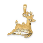 將圖片載入圖庫檢視器 14k Yellow Gold Reindeer Christmas Pendant Charm
