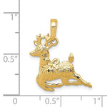 Załaduj obraz do przeglądarki galerii, 14k Yellow Gold Reindeer Christmas Pendant Charm
