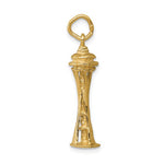 Carica l&#39;immagine nel visualizzatore di Gallery, 14k Yellow Gold Seattle Washington Space Needle 3D Pendant Charm
