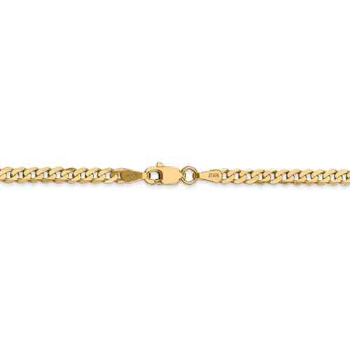 14k Yellow Gold 2.9mm Beveled Curb Link Bracelet Anklet Necklace Pendant Chain