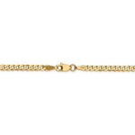 將圖片載入圖庫檢視器 14k Yellow Gold 2.9mm Beveled Curb Link Bracelet Anklet Necklace Pendant Chain
