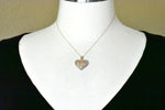 Indlæs billede til gallerivisning 14k Rose Gold and Rhodium Filigree Heart Pendant Charm
