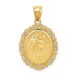 Lataa kuva Galleria-katseluun, 14k Yellow Gold Leo Zodiac Horoscope Oval Pendant Charm - [cklinternational]
