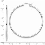 Загрузить изображение в средство просмотра галереи, 14K White Gold 51mm x 2mm Classic Round Hoop Earrings
