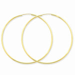 Afbeelding in Gallery-weergave laden, 14K Yellow Gold 51mm x 1.5mm Endless Round Hoop Earrings
