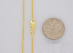 画像をギャラリービューアに読み込む, 14k Yellow Gold 1.5mm Round Open Link Cable Bracelet Anklet Choker Necklace Pendant Chain
