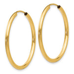Afbeelding in Gallery-weergave laden, 14K Yellow Gold 30mm x 2mm Round Endless Hoop Earrings
