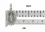 將圖片載入圖庫檢視器 Sterling Silver Blessed Virgin Mary Miraculous Medal Oval Pendant Charm
