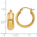 Kép betöltése a galériamegjelenítőbe: 14K Yellow Gold 20mm x 7mm Classic Round Hoop Earrings
