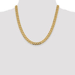 Indlæs billede til gallerivisning 14K Yellow Gold 7.5mm Open Concave Curb Bracelet Anklet Choker Necklace Pendant Chain
