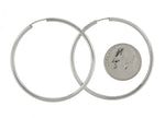 Charger l&#39;image dans la galerie, 14K White Gold 38mm x 2mm Round Endless Hoop Earrings
