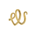 Afbeelding in Gallery-weergave laden, 14k Yellow Gold Initial Letter W Cursive Chain Slide Pendant Charm
