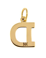Charger l&#39;image dans la galerie, 14K Yellow Gold Uppercase Initial Letter D Block Alphabet Pendant Charm
