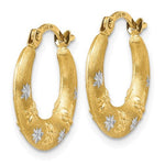 Charger l&#39;image dans la galerie, 14K Yellow Gold Two Tone Dragonfly Stars Hoop Earrings
