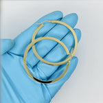 Carregar imagem no visualizador da galeria, 14K Yellow Gold 50mm Square Tube Round Hollow Hoop Earrings
