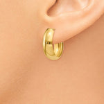 Загрузить изображение в средство просмотра галереи, 14K Yellow Gold 18mm x 6.75mm Bangle J Hoop Earrings
